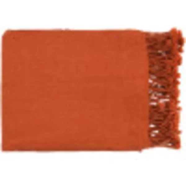 imageArtistic Weavers Tanner Solid Knit Hand Woven 100 Acrylic Pumpkin 50quot x 60quot Throw Burnt OrangeBurnt Orange