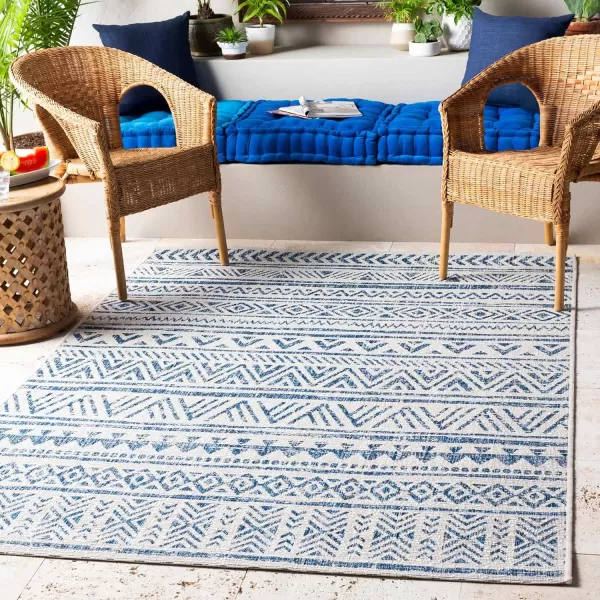 imageArtistic Weavers Esperanza Outdoor Area Rug67quot SquareBlueWhiteBlueWhite