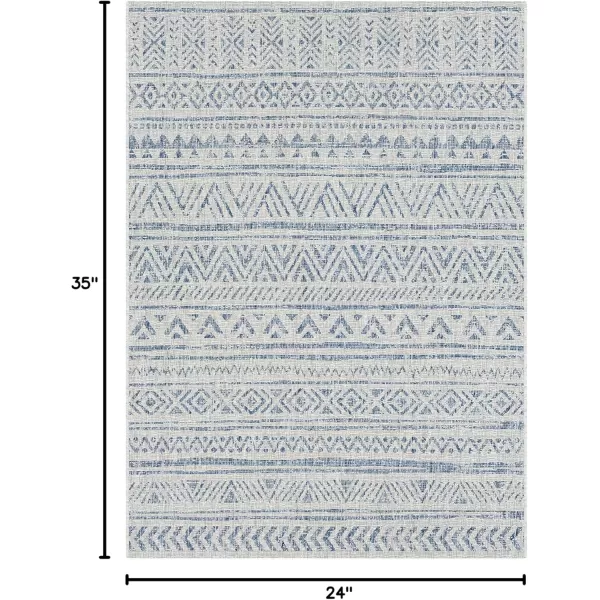 imageArtistic Weavers Esperanza Outdoor Area Rug67quot SquareBlueWhiteDenim