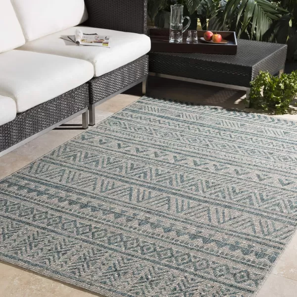 imageArtistic Weavers Esperanza Outdoor Area Rug67quot SquareBlueWhiteTeal