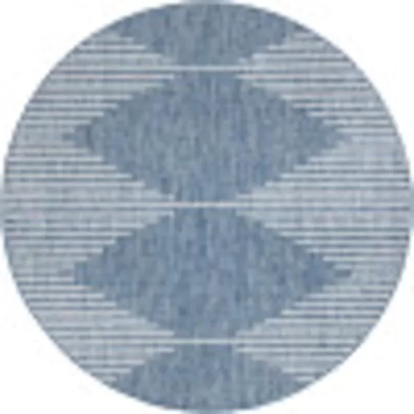 imageLivabliss Esperanza Geometric Outdoor Area Rug 67quot Square Bright Blue53 Round