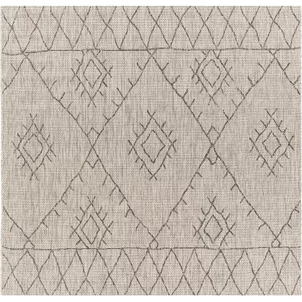 imageLivabliss Nuada Bohemian Outdoor Area Rug67quot Square BlackBlack