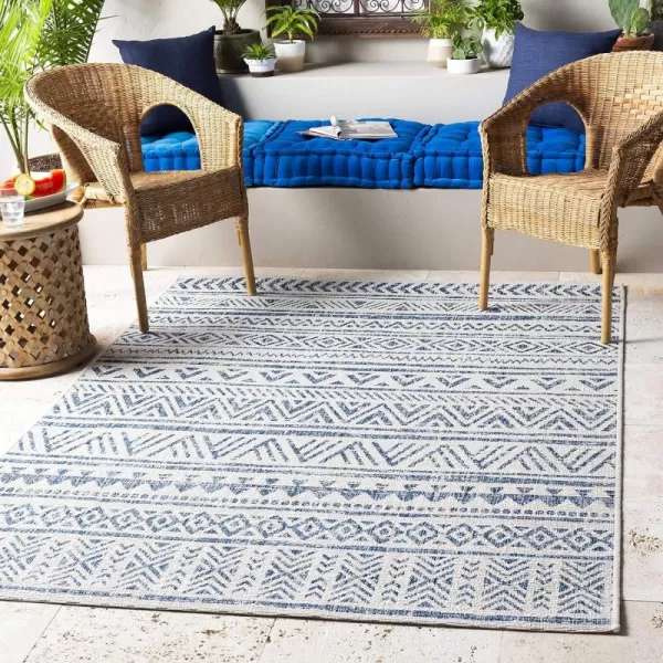 imageArtistic Weavers Esperanza Outdoor Area Rug67quot SquareBlueWhiteBlueWhite