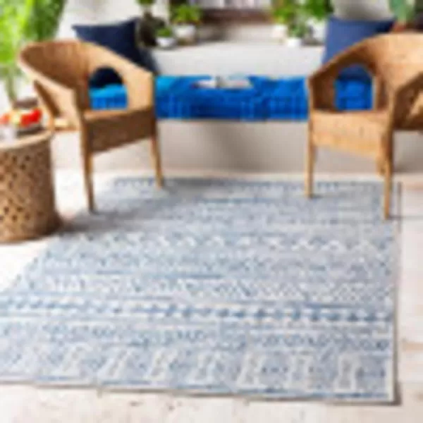 imageArtistic Weavers Esperanza Outdoor Area Rug67quot SquareBlueWhiteNavy