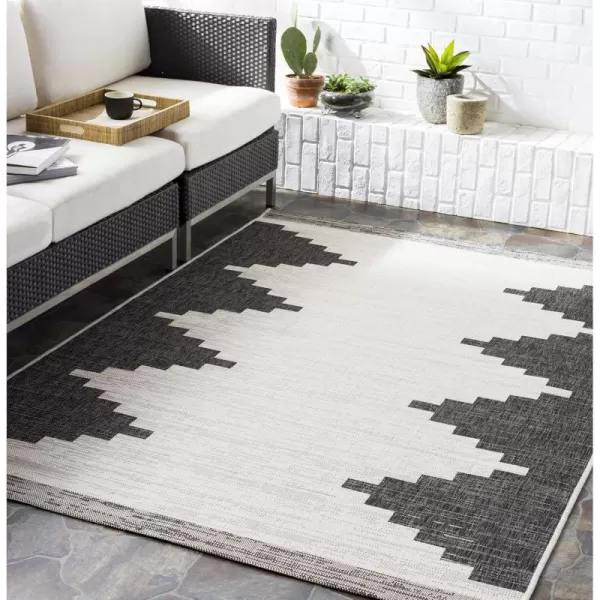 imageLivabliss Esperanza Modern Outdoor Area Rug 67quot Square Bright BlueBlack