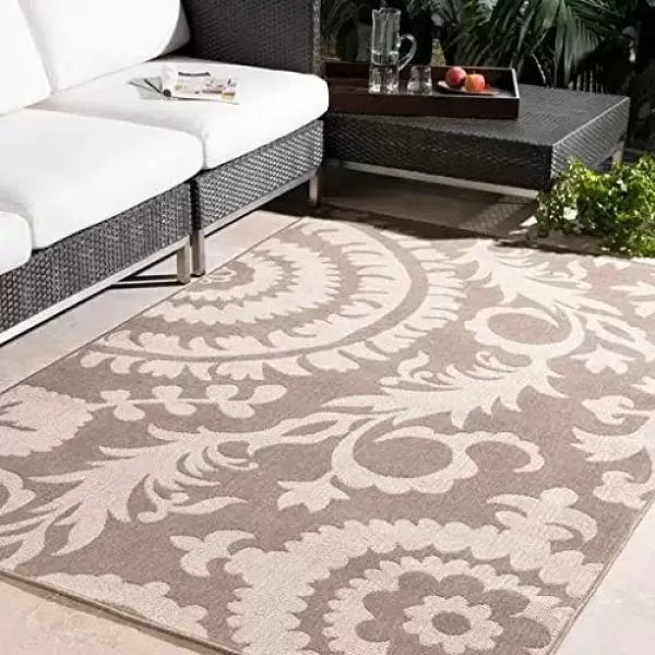 imageAlysia Brick Indoor  Outdoor Area Rug 89quot SquareBeige