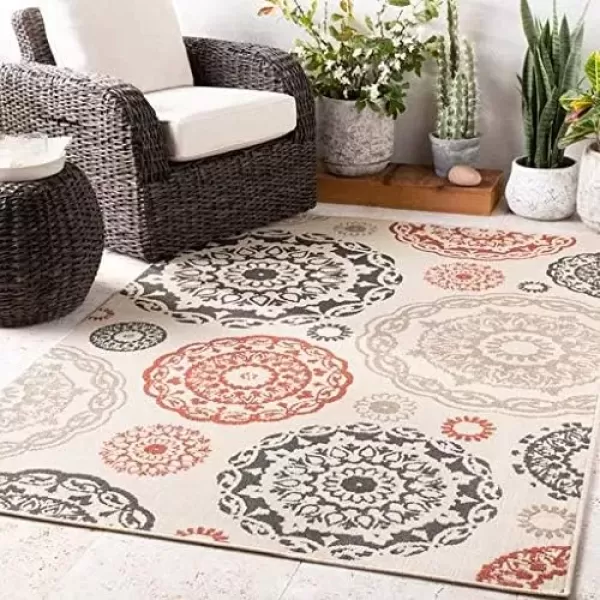 imageArtistic Weavers Danae Medallion Outdoor Area Rug810quot SquareTealDenimBlack