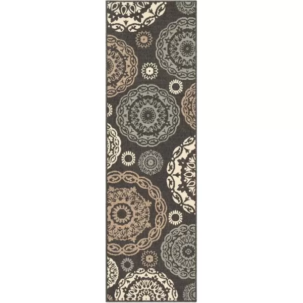 imageArtistic Weavers Danae Medallion Outdoor Area Rug810quot SquareTealDenimBlackSeafoam