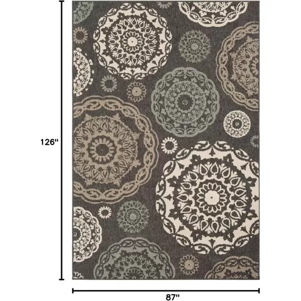 imageArtistic Weavers Danae Medallion Outdoor Area Rug810quot SquareTealDenimBlackSeafoam