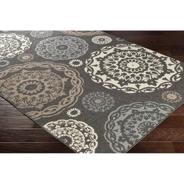 imageArtistic Weavers Danae Medallion Outdoor Area Rug810quot SquareTealDenimBlackSeafoam