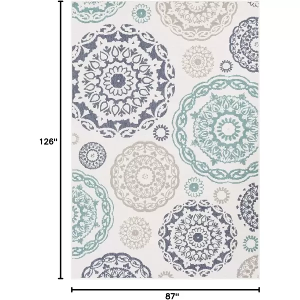 imageArtistic Weavers Danae Medallion Outdoor Area Rug810quot SquareTealDenimTealDenim