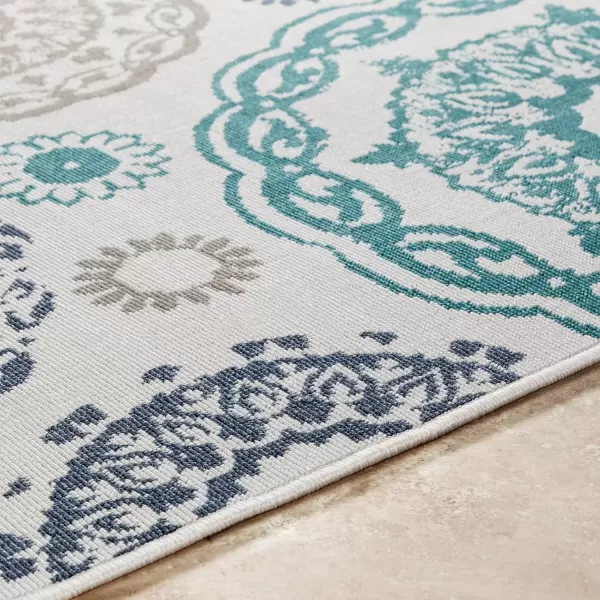 imageArtistic Weavers Danae Medallion Outdoor Area Rug810quot SquareTealDenimTealDenim