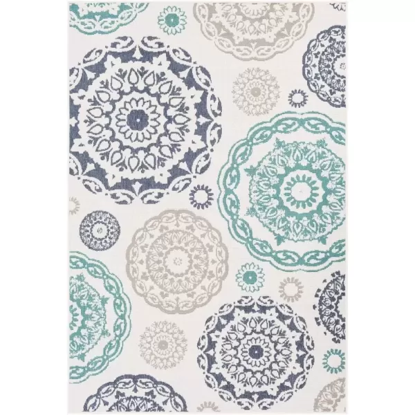 imageArtistic Weavers Danae Medallion Outdoor Area Rug810quot SquareTealDenimTealDenim