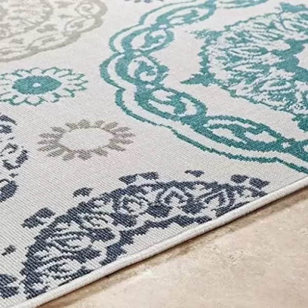 imageArtistic Weavers Danae Medallion Outdoor Area Rug810quot SquareTealDenimTealDenim
