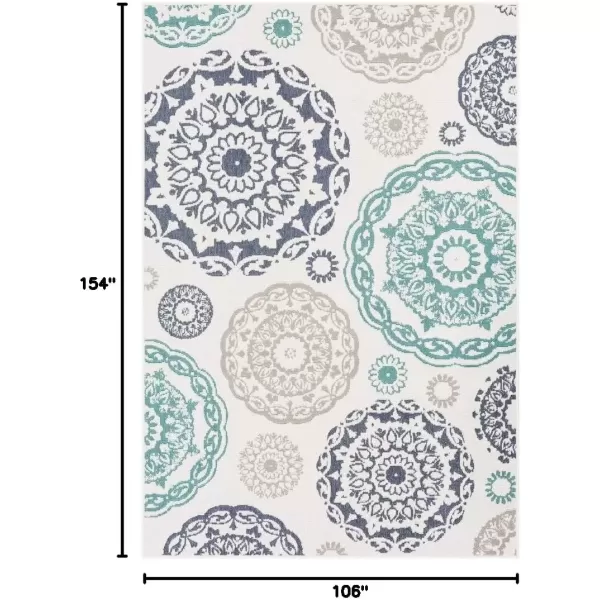 imageArtistic Weavers Danae Medallion Outdoor Area Rug810quot SquareTealDenimTealDenim