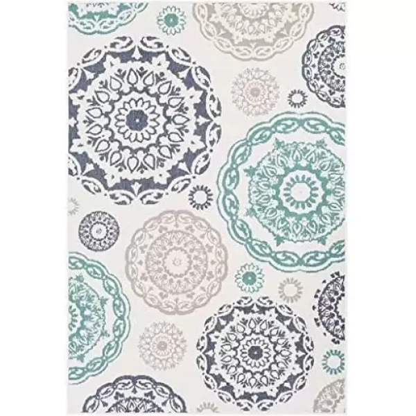 imageArtistic Weavers Danae Medallion Outdoor Area Rug810quot SquareTealDenimTealDenim
