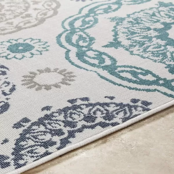 imageArtistic Weavers Danae Medallion Outdoor Area Rug810quot SquareTealDenimTealDenim