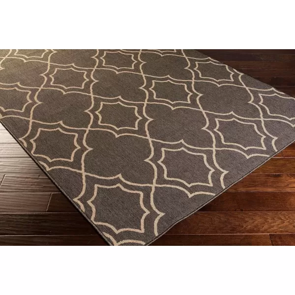 imageLivabliss Georgia Trellis Outdoor Area Rug73quot SquareBeigeBlackCamel