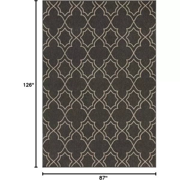 imageLivabliss Georgia Trellis Outdoor Area Rug73quot SquareBeigeBlackCamel