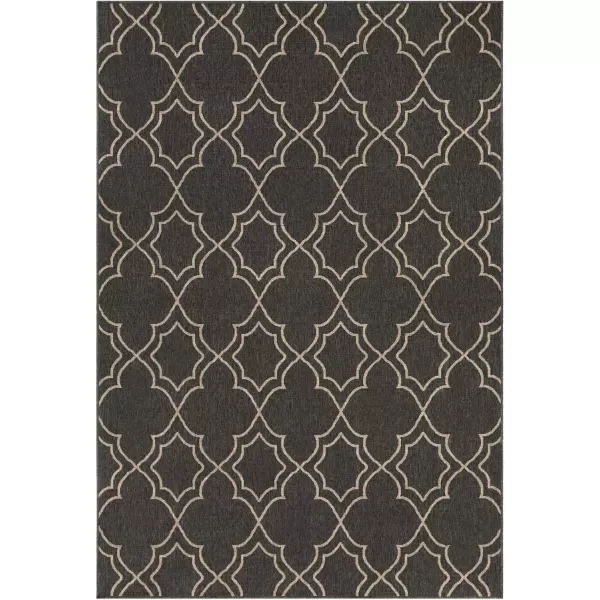 imageLivabliss Georgia Trellis Outdoor Area Rug73quot SquareBeigeBlackCamel