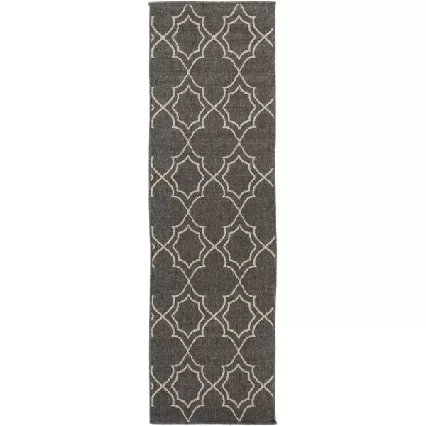 imageLivabliss Georgia Trellis Outdoor Area Rug73quot SquareBeigeBlackCamel