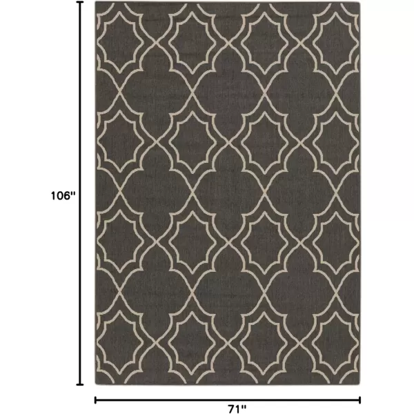 imageLivabliss Georgia Trellis Outdoor Area Rug73quot SquareBeigeBlackCamel