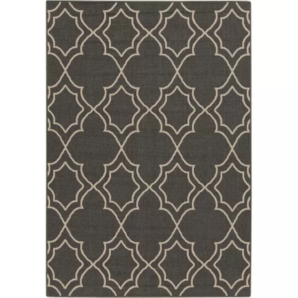 imageLivabliss Georgia Trellis Outdoor Area Rug73quot SquareBeigeBlackCamel