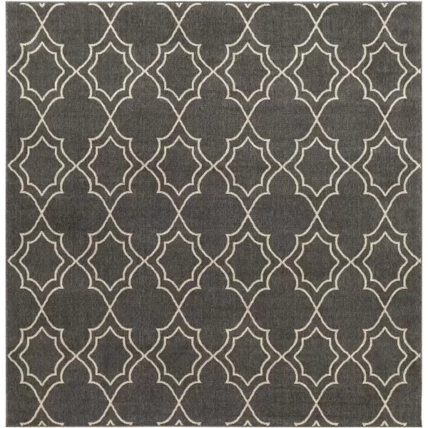 imageLivabliss Georgia Trellis Outdoor Area Rug73quot SquareBeigeBlackCamel