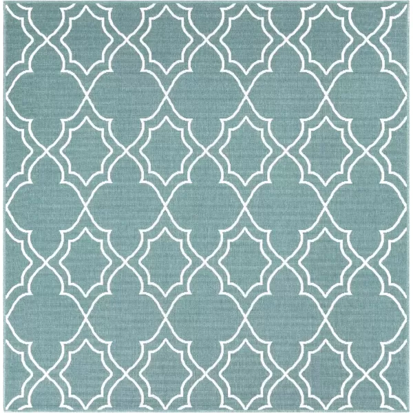 imageLivabliss Georgia Trellis Outdoor Area Rug73quot SquareBeigeBlue