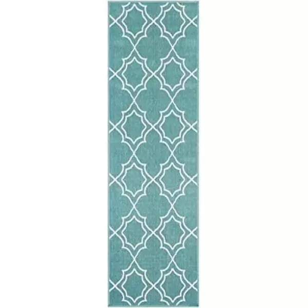 imageLivabliss Georgia Trellis Outdoor Area Rug73quot SquareBeigeBlue