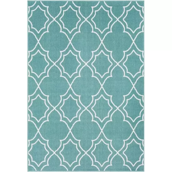 imageLivabliss Georgia Trellis Outdoor Area Rug73quot SquareBeigeBlue