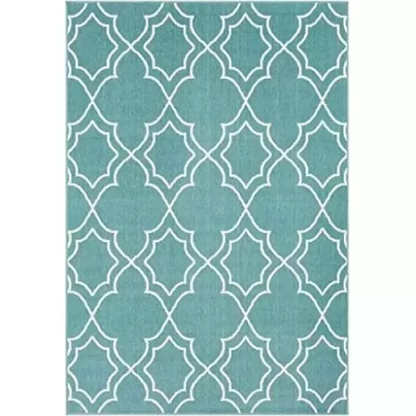 imageLivabliss Georgia Trellis Outdoor Area Rug73quot SquareBeigeBlue