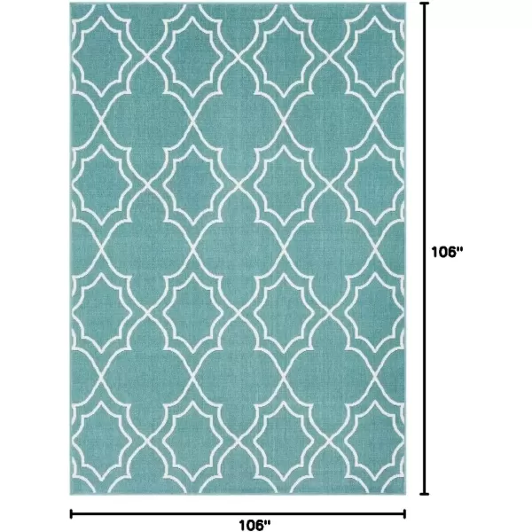 imageLivabliss Georgia Trellis Outdoor Area Rug73quot SquareBeigeBlue