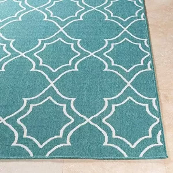 imageLivabliss Georgia Trellis Outdoor Area Rug73quot SquareBeigeBlue