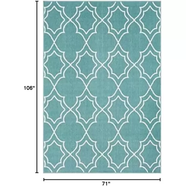 imageLivabliss Georgia Trellis Outdoor Area Rug73quot SquareBeigeBlue