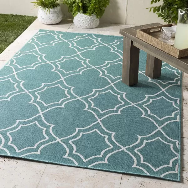 imageLivabliss Georgia Trellis Outdoor Area Rug73quot SquareBeigeBlue