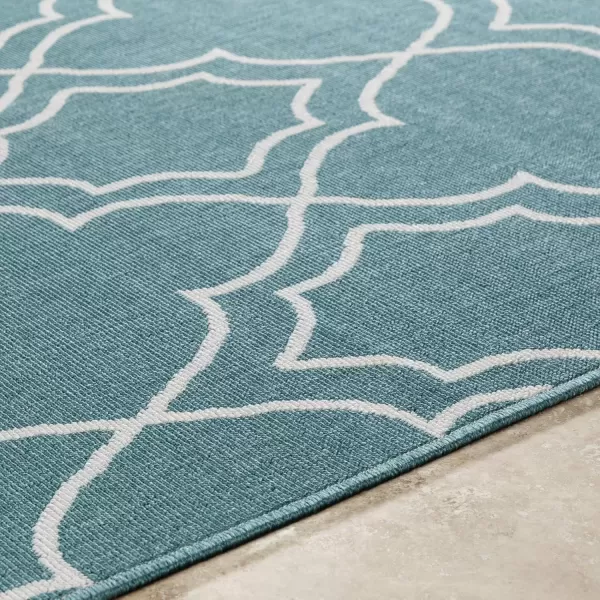 imageLivabliss Georgia Trellis Outdoor Area Rug73quot SquareBeigeBlue