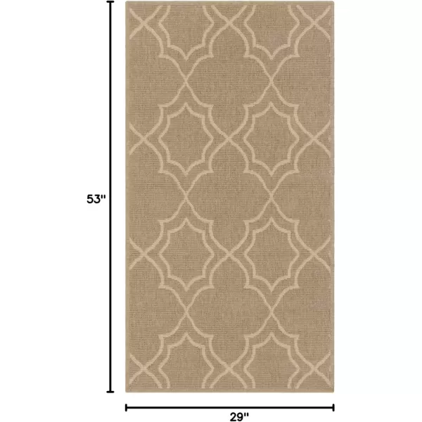 imageLivabliss Georgia Trellis Outdoor Area Rug73quot SquareBeigeCamelCream