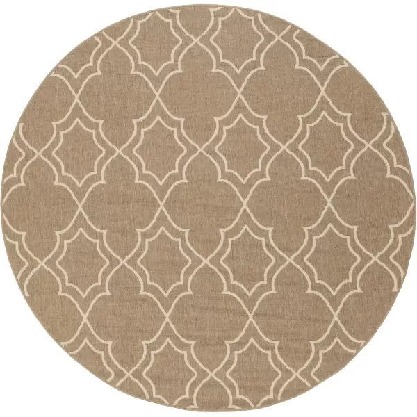 imageLivabliss Georgia Trellis Outdoor Area Rug73quot SquareBeigeCamelCream