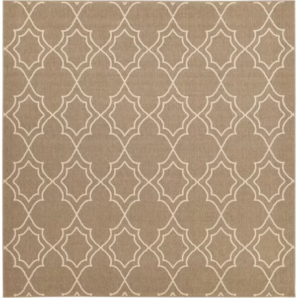 imageLivabliss Georgia Trellis Outdoor Area Rug73quot SquareBeigeCamelCream