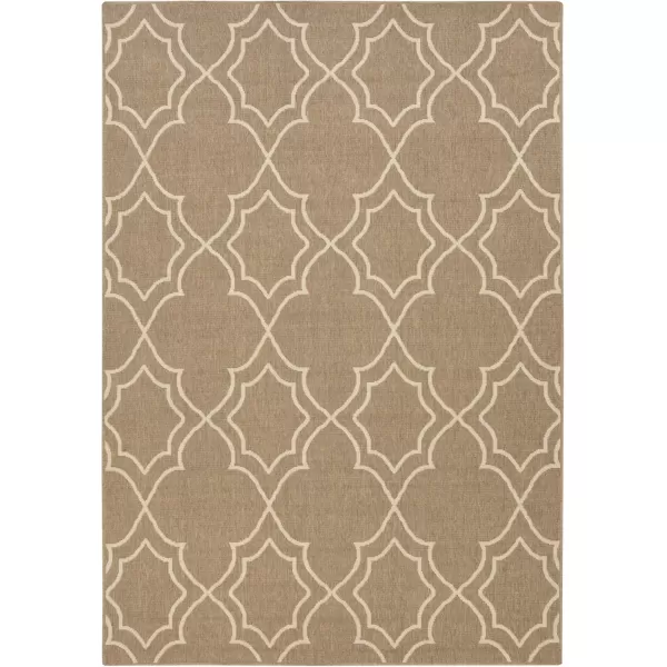 imageLivabliss Georgia Trellis Outdoor Area Rug73quot SquareBeigeCamelCream