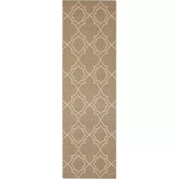 imageLivabliss Georgia Trellis Outdoor Area Rug73quot SquareBeigeCamelCream