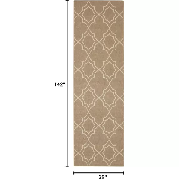 imageLivabliss Georgia Trellis Outdoor Area Rug73quot SquareBeigeCamelCream