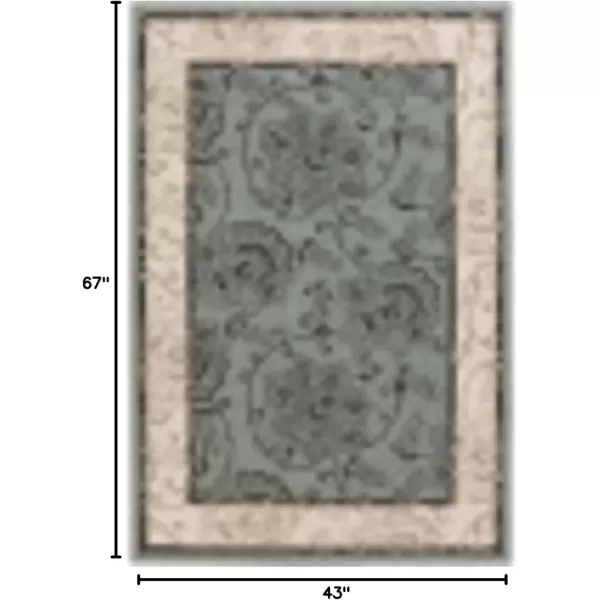 imageLivabliss Rhoda Outdoor Border Area Rug810quot SquareTaupeBrownMoss