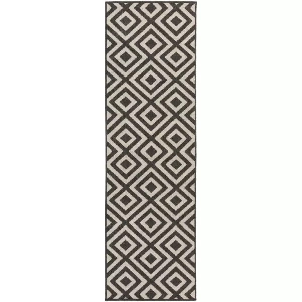 imageLivabliss Trivette Modern Outdoor Area Rug73quot SquareBlueBlack  Beige