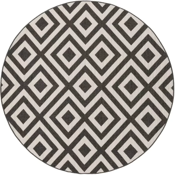 imageLivabliss Trivette Modern Outdoor Area Rug73quot SquareBlueBlack  Beige