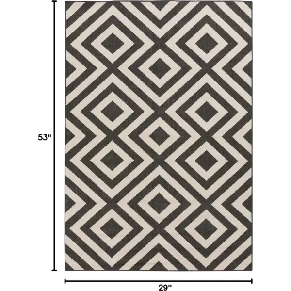 imageLivabliss Trivette Modern Outdoor Area Rug73quot SquareBlueBlack  Beige