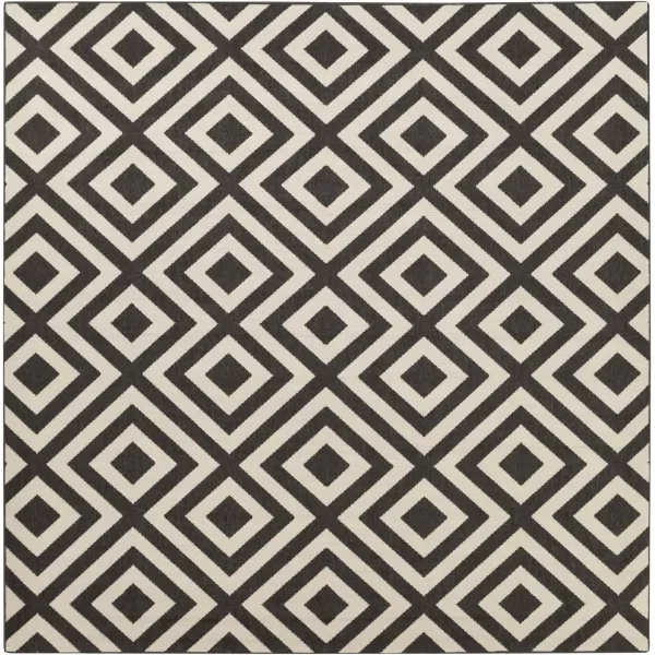 imageLivabliss Trivette Modern Outdoor Area Rug73quot SquareBlueBlack  Beige