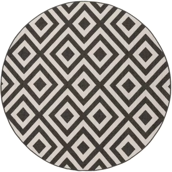 imageLivabliss Trivette Modern Outdoor Area Rug73quot SquareBlueBlack  Beige