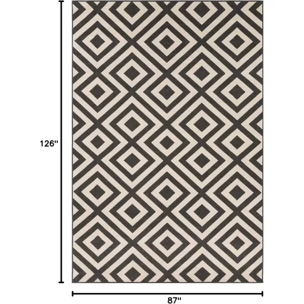 imageLivabliss Trivette Modern Outdoor Area Rug73quot SquareBlueBlack  Beige